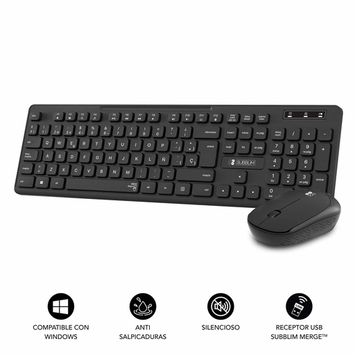 [Z013047] TECLADO + RATON INALAMBRICOS SUBBLIM COMBO BUSINESS SLIM DE CABLE