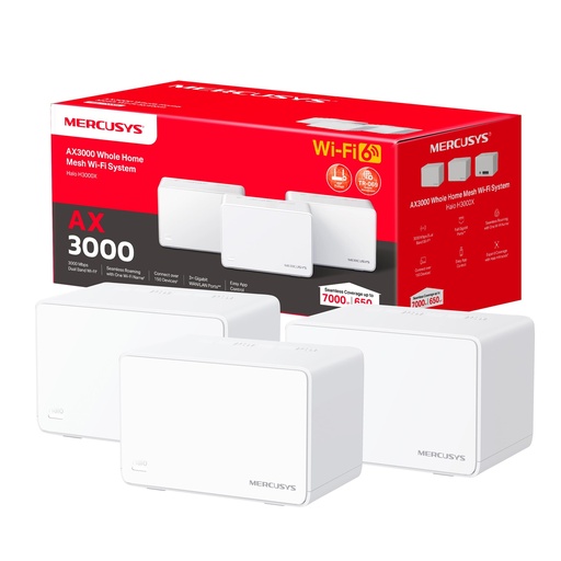 [Z020169] SISTEMA WIFI MESH AX3000 MERCUSYS HALO H3000X (650M²) (3xGIGABIT) (PACK 3)