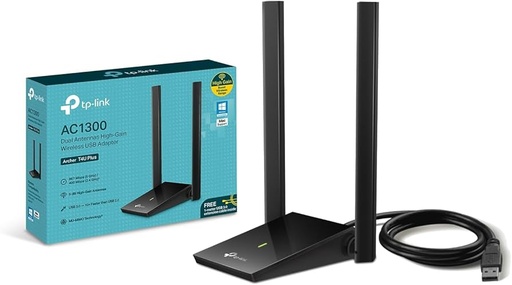 [Z021082] TARJETA DE RED WIFI USB 3.0 AC1300 TP-LINK ARCHER T4U PLUS 5DBI