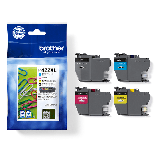[Z013810] C O BROTHER LC422XLVAL MULTIPACK BK 3000 PAG - C/M/Y 1500 PAG 